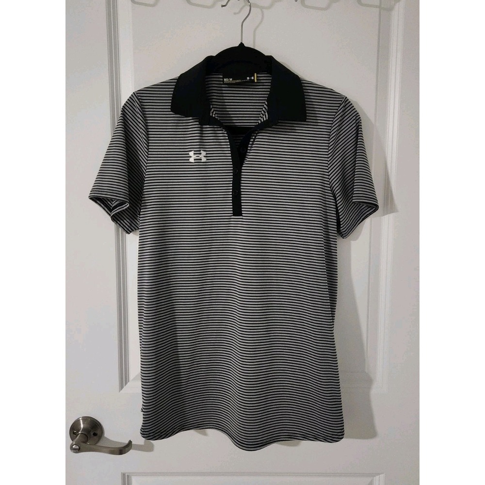 Under Armour Women's Loose Polo Shirt Short Sleeve Gray Size M‎